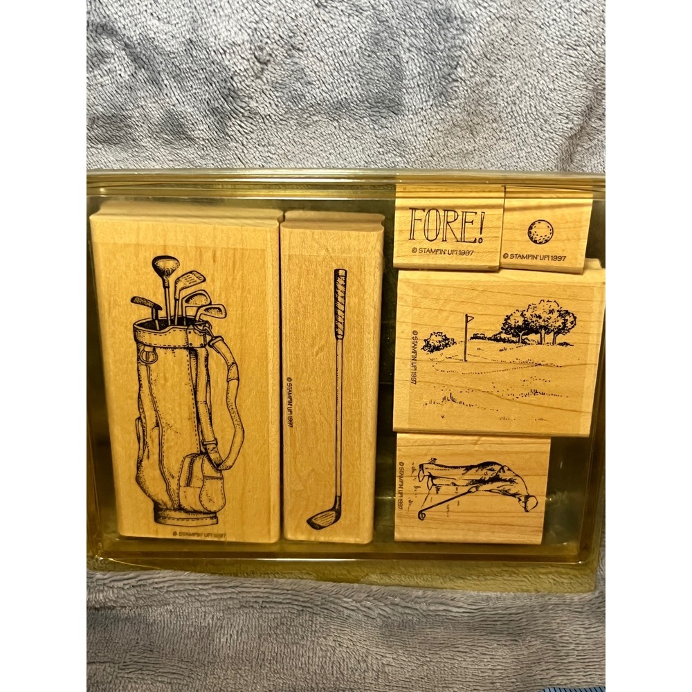 Stampin Up! 1997‎ Golf Rubber Stamp Set - Golfing Theme Scrapbooking Card Making